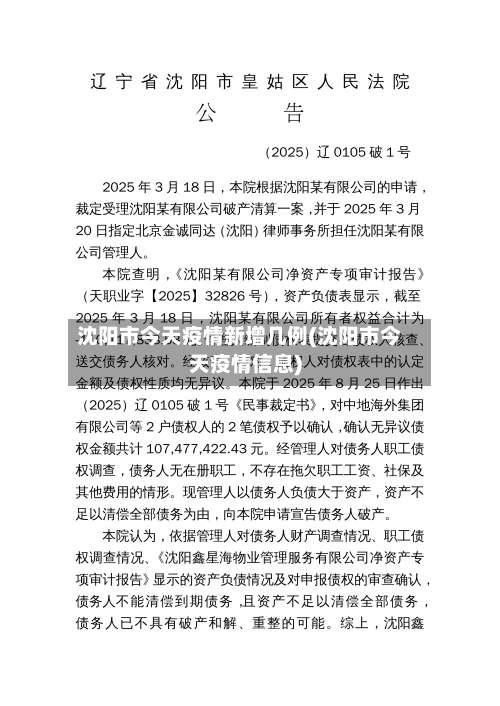 沈阳市今天疫情新增几例(沈阳市今天疫情信息)-第2张图片