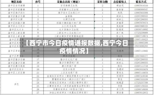 【西宁市今日疫情通报数据,西宁今日疫情情况】