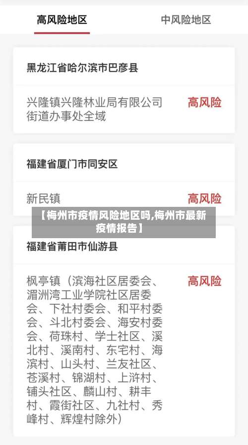 【梅州市疫情风险地区吗,梅州市最新疫情报告】