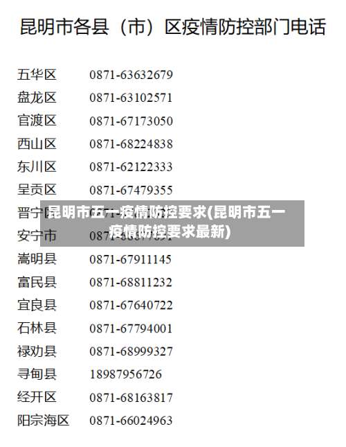 昆明市五一疫情防控要求(昆明市五一疫情防控要求最新)