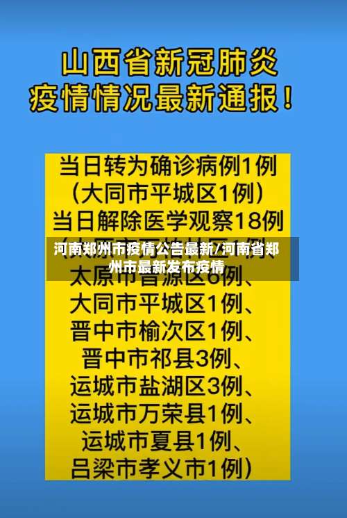 河南郑州市疫情公告最新/河南省郑州市最新发布疫情