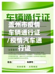 盖州市疫情车辆通行证/疫情汽车通行证