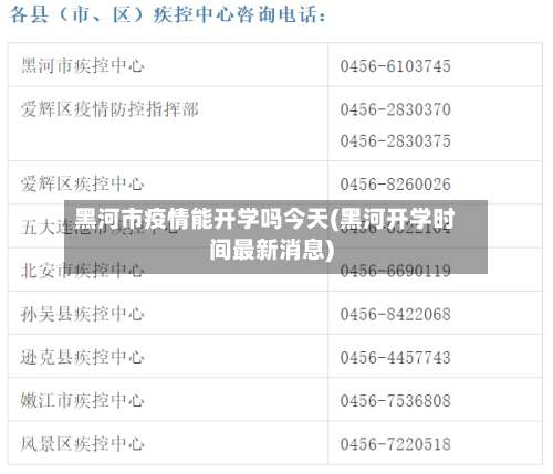 黑河市疫情能开学吗今天(黑河开学时间最新消息)-第2张图片