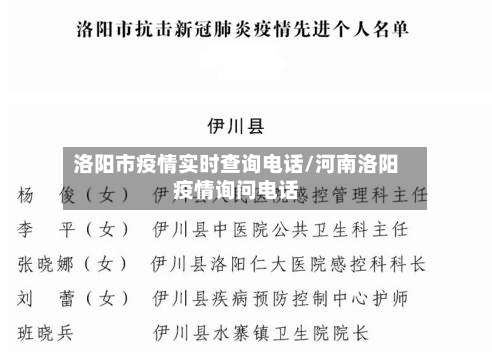 洛阳市疫情实时查询电话/河南洛阳疫情询问电话-第2张图片