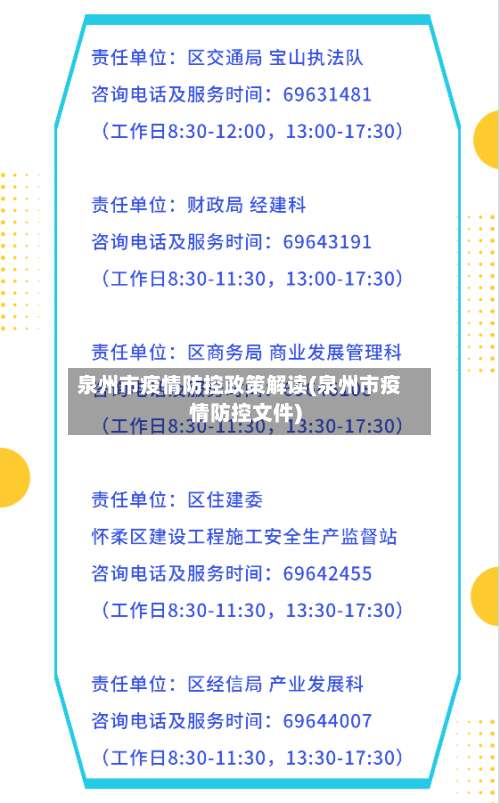泉州市疫情防控政策解读(泉州市疫情防控文件)