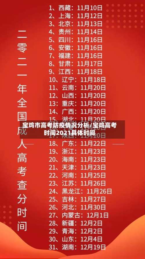 宝鸡市高考防疫情况分析/宝鸡高考时间2021具体时间-第2张图片