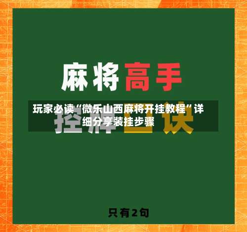 玩家必读“微乐山西麻将开挂教程”详细分享装挂步骤-第2张图片