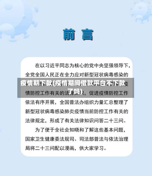 疫情期下款(疫情期间借款平台不下款了吗)-第3张图片