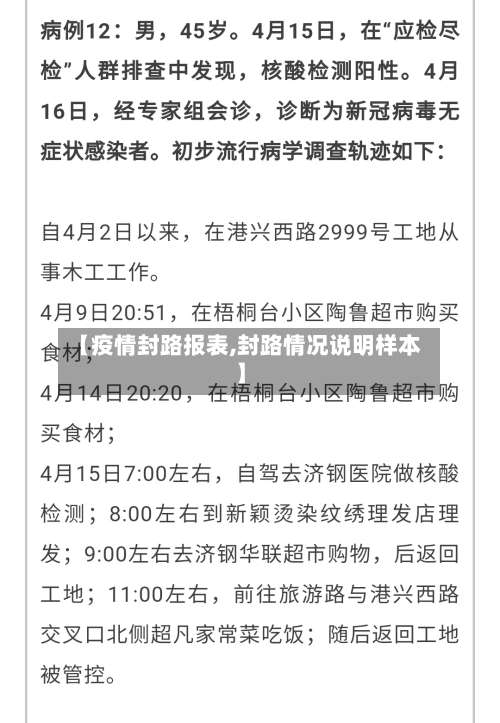 【疫情封路报表,封路情况说明样本】-第3张图片