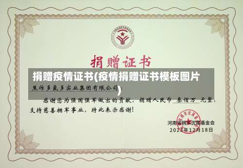 捐赠疫情证书(疫情捐赠证书模板图片)-第3张图片