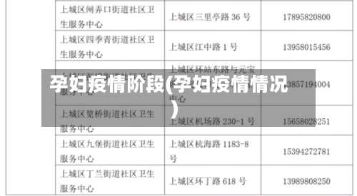 孕妇疫情阶段(孕妇疫情情况)-第3张图片