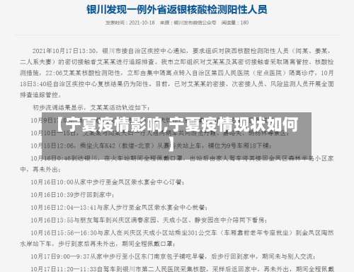 【宁夏疫情影响,宁夏疫情现状如何】-第2张图片
