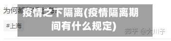 疫情之下隔离(疫情隔离期间有什么规定)-第3张图片
