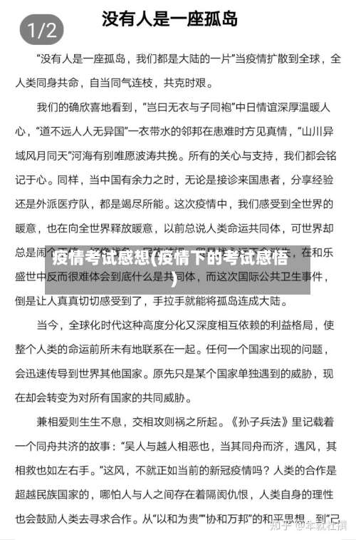疫情考试感想(疫情下的考试感悟)