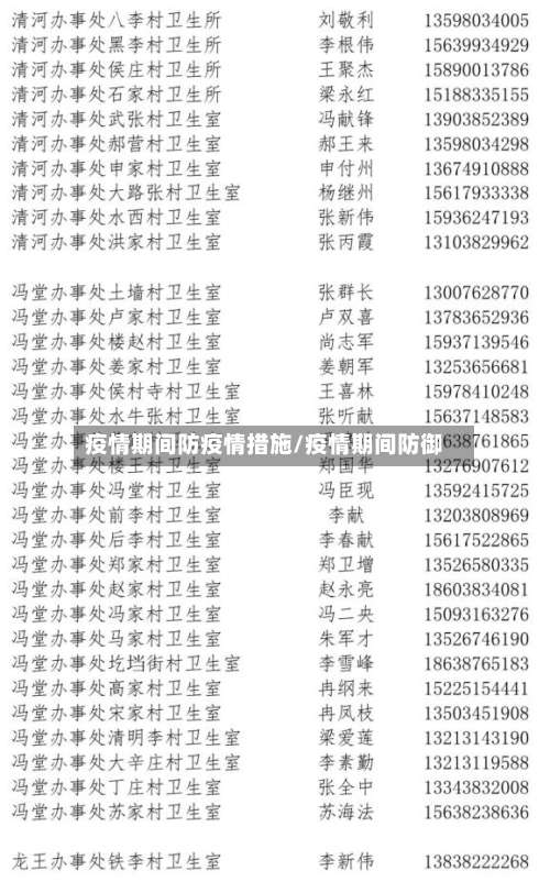 疫情期间防疫情措施/疫情期间防御