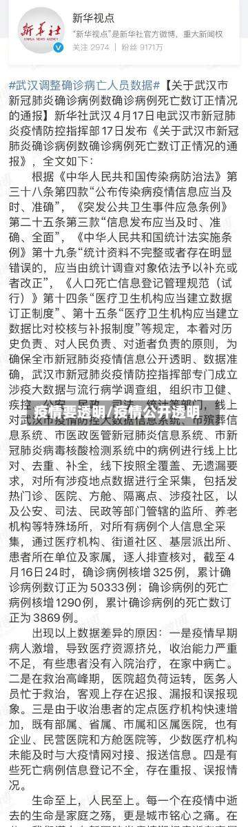 疫情要透明/疫情公开透明